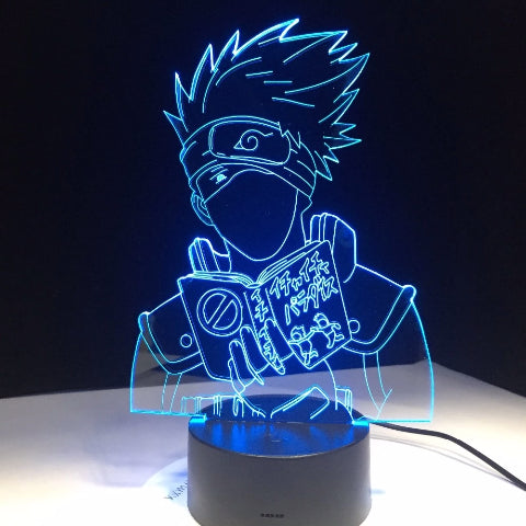 Lampada al neon Kakashi a LED per la decorazione del comodino o dell'ufficio Manga Naruto