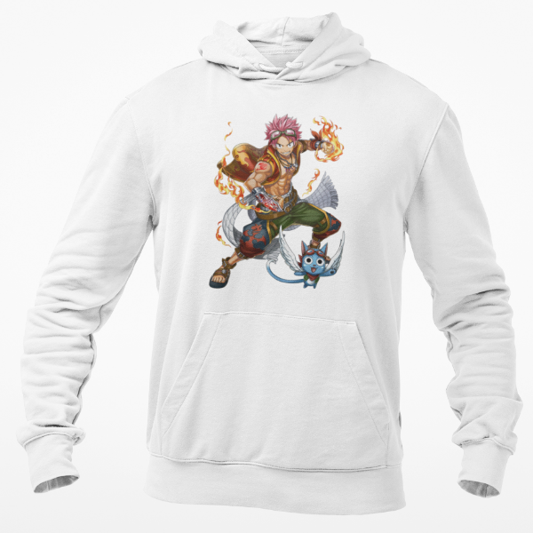 Sweat Happy et Natsu Fairy Tail blanc