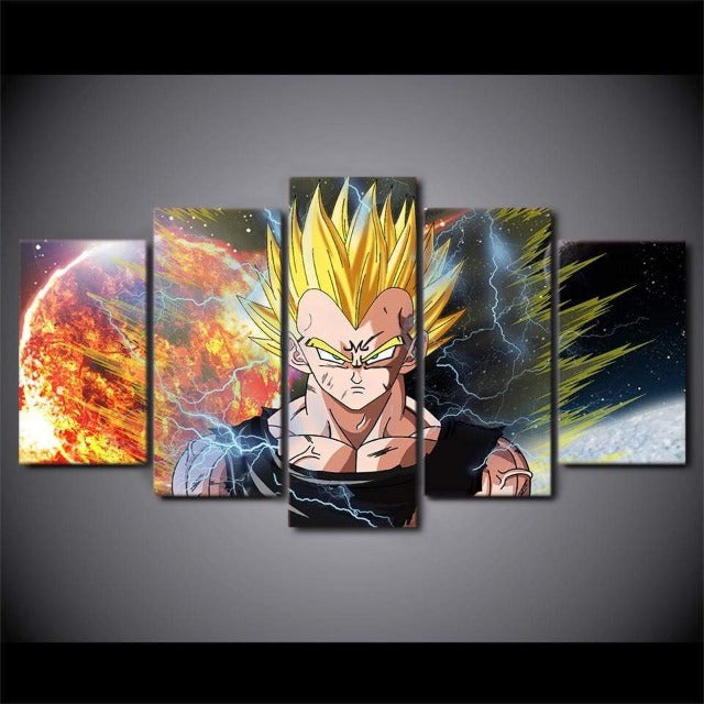 Pintura enmarcada de lienzo de Dragon Ball Z Vegeta