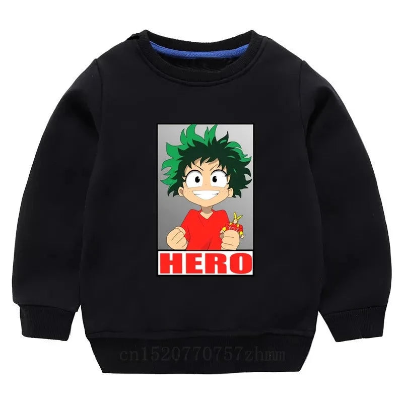 Sweat My Hero Academia Pull Enfant "Hero" NOIR