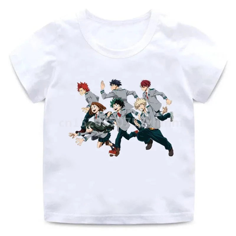 T-Shirt Enfant My Hero Academia Friends Fille Garçon BLANC