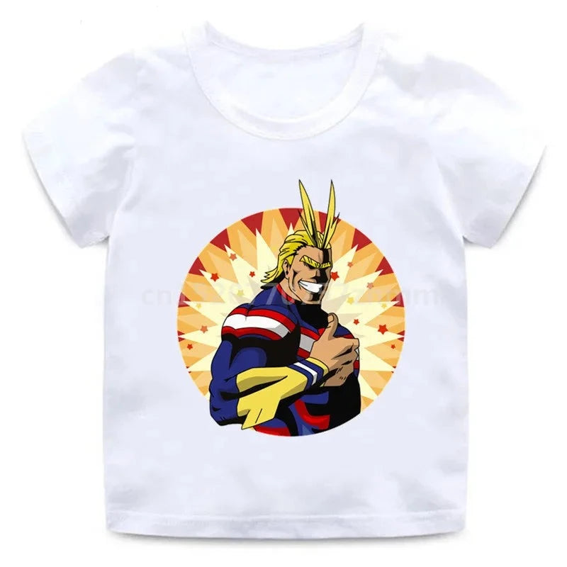 T-Shirt Enfant My Hero Academia All Might Fille Garçon BLANC
