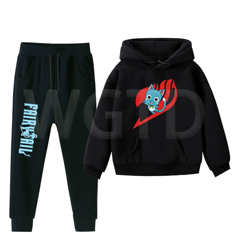 Ensemble Sweat Pull &amp; Pantalon Enfant Fairy Tail Happy Noir