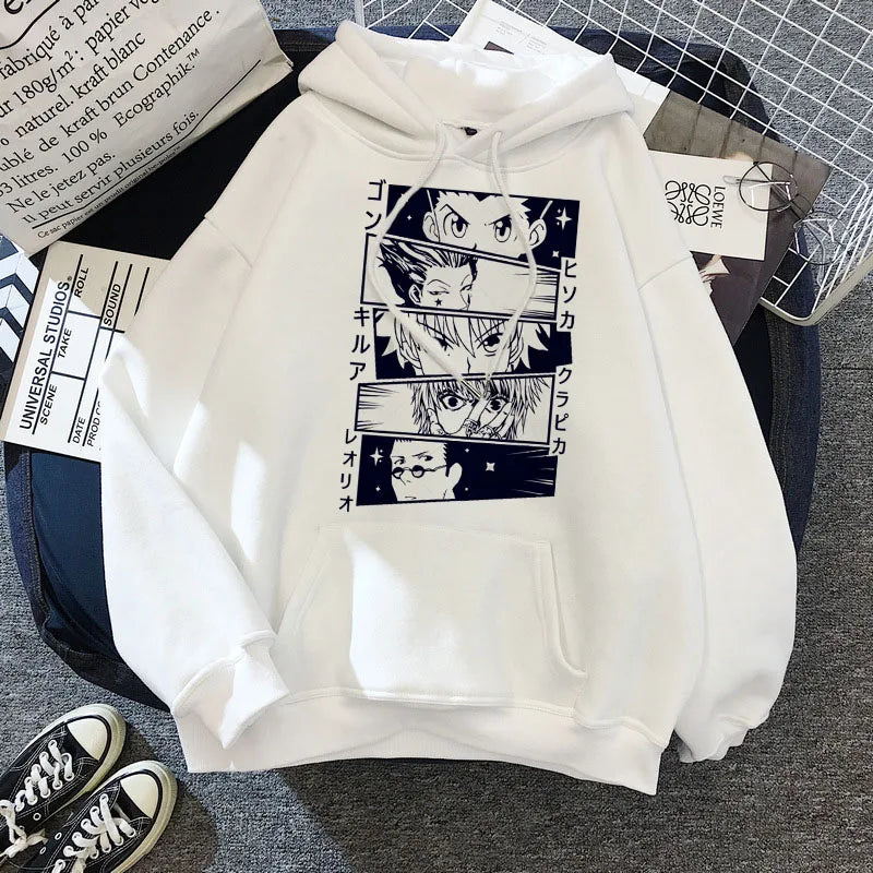 Pull À Capuche HxH Personnages hunter x hunter blanc