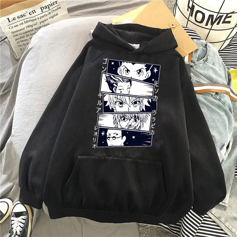 Pull À Capuche HxH Personnages hunter x hunter noir