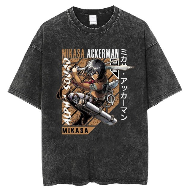 T-shirt Vintage Mikasa Attaque des titans