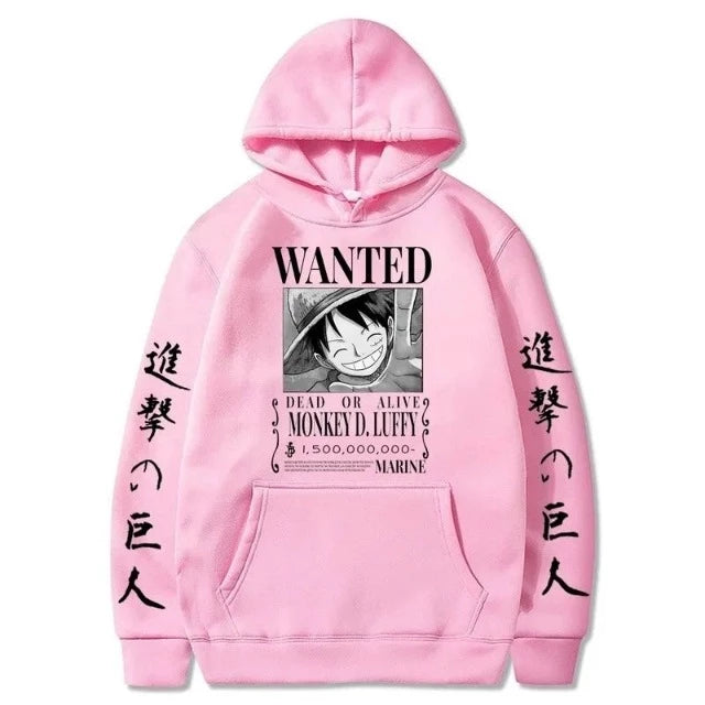 One Piece Luffy Wanted Sweatshirt 8 Farben