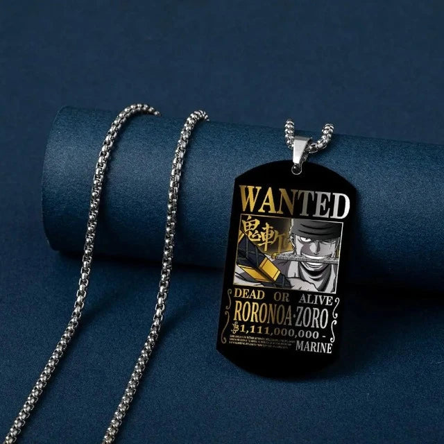 Collana con ciondolo Roronoa Zoro di One Piece Wanted