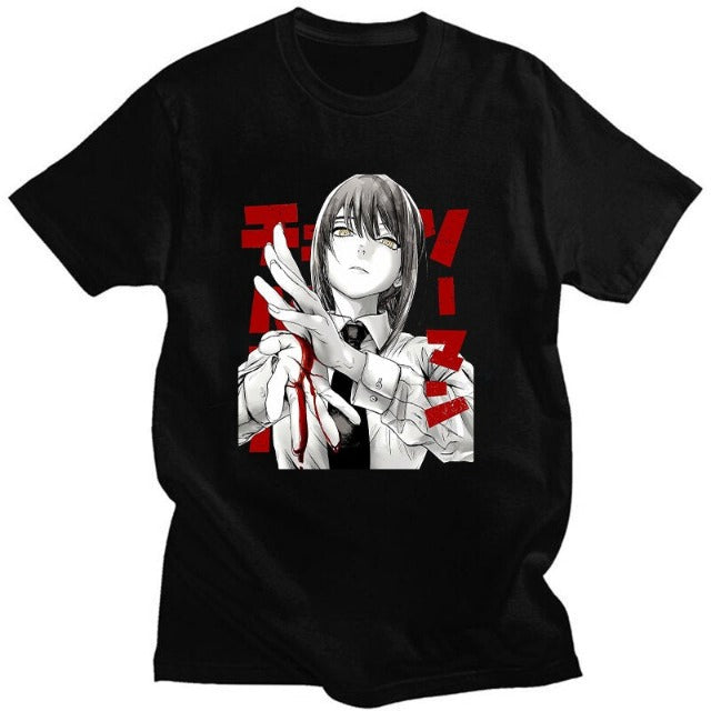 Makima Chainsaw Man Schwarzes T-Shirt