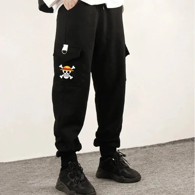 Pantalon Cargo One Piece Jolly Roger Noir