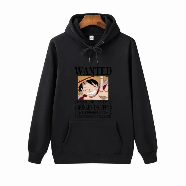 Sweat Pull One Piece Monkey D. Luffy Wanted Noir