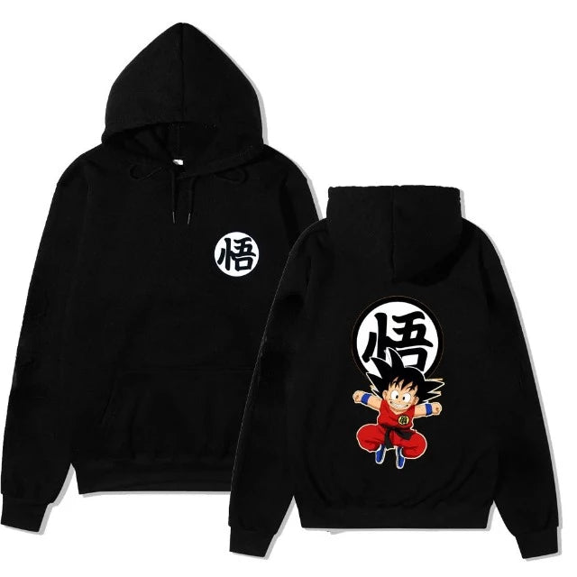 Sweat Pull Dragon Ball Z Goku Kanji Go noir