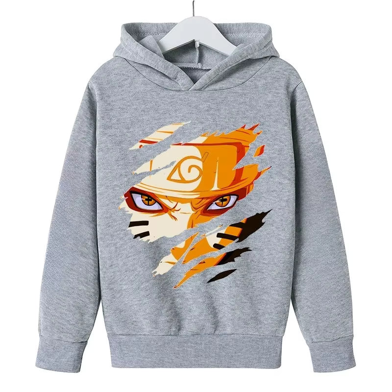 Felpa grigia con cappuccio per bambini di Naruto