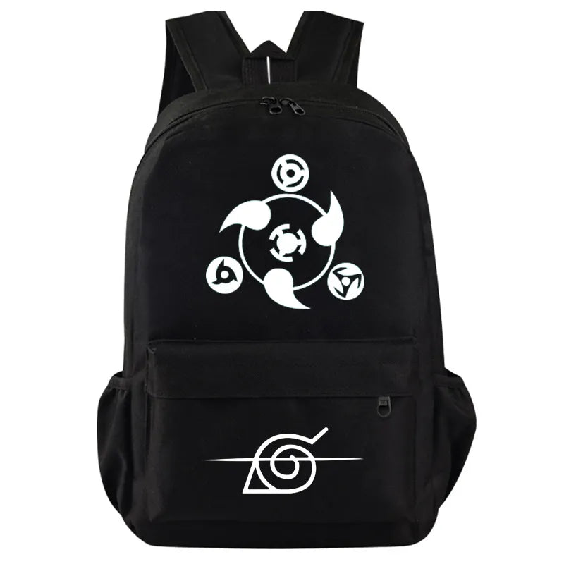 Sac À Dos Naruto Cartable Sharingans Blanc Bretelles