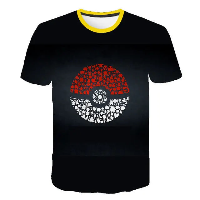 T-Shirt Enfant Pokémon Pokéball Fille Garçon