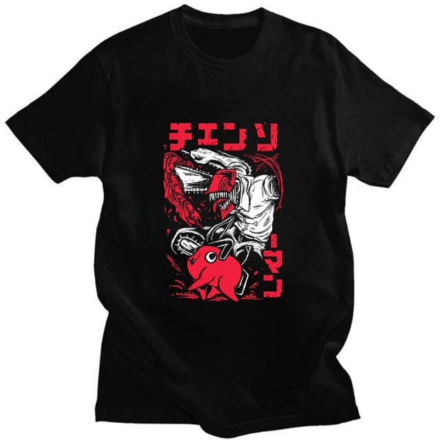 T-Shirt Maglietta Chainsaw Man Pochita e Denji