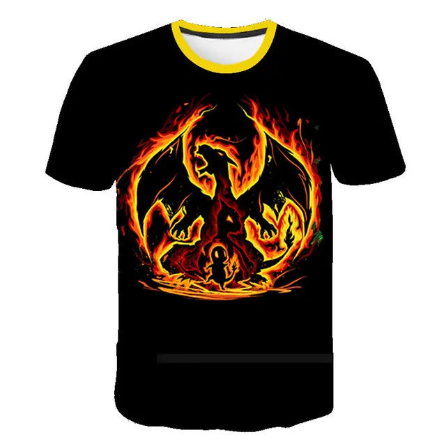 T-Shirt Enfant Pokémon Salamèche Evolutions Fille Garçon