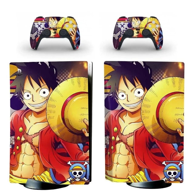 Sticker PS5 One Piece Luffy Chapeau Autocollant Playstation Console &amp; Manette