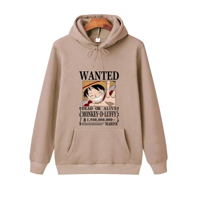 Sweat Pull One Piece Monkey D. Luffy Wanted Beige