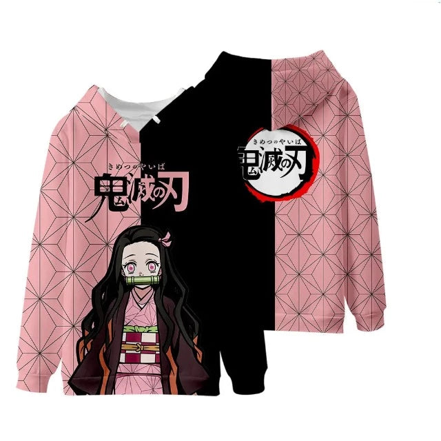 Sweat à Capuche Enfant Demon Slayer Nezuko Pull Garçon Fille