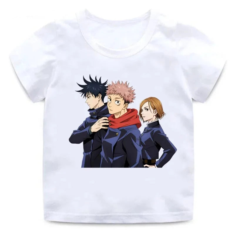 T-Shirt Enfant Jujutsu Kaisen Exorcistes Fille Garçon BLANC