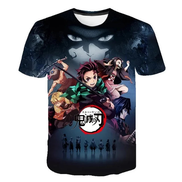 T-Shirt pour Enfant Demon Slayer Poster Garçon Fille