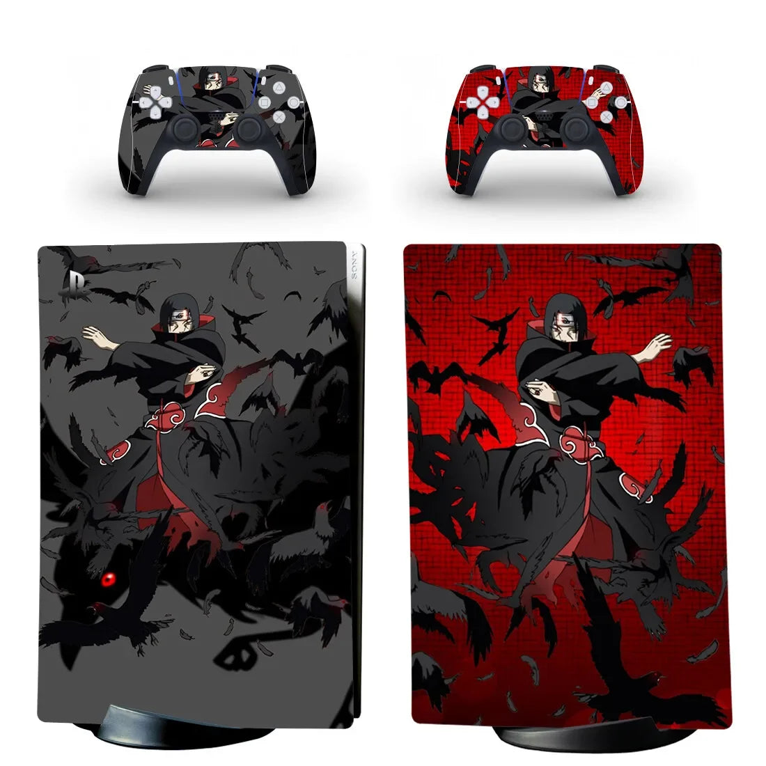 Pegatina PS5 "Itachi Uchiha Ravens" Consola y mando Naruto