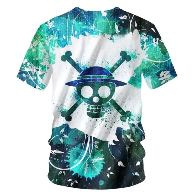 Maglietta Bambino One Piece Rufy Jolly Roger Bandiera