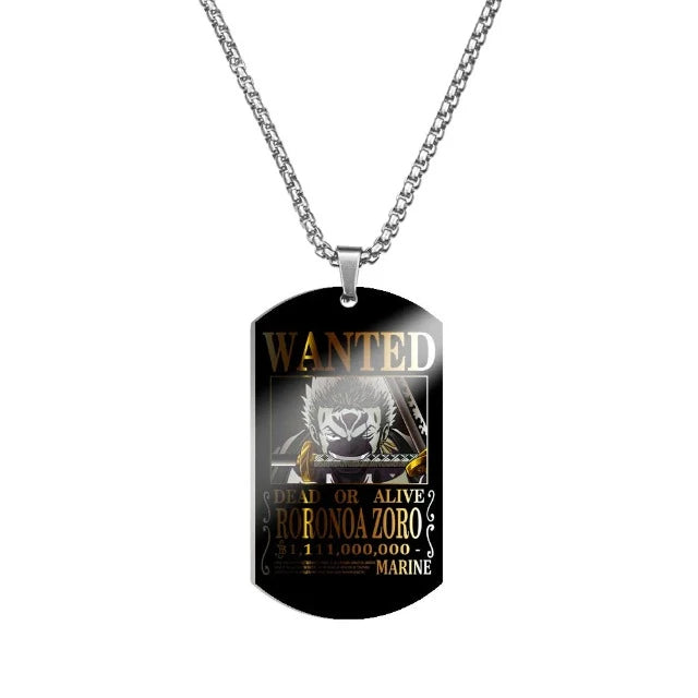 Collier Pendentif One Piece Wanted Roronoa Zoro Épée