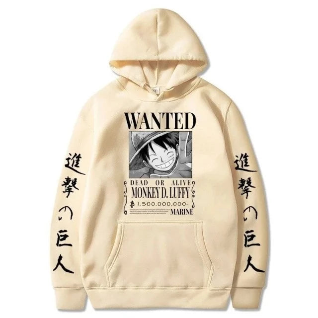One Piece Luffy Wanted Sweatshirt 8 Farben