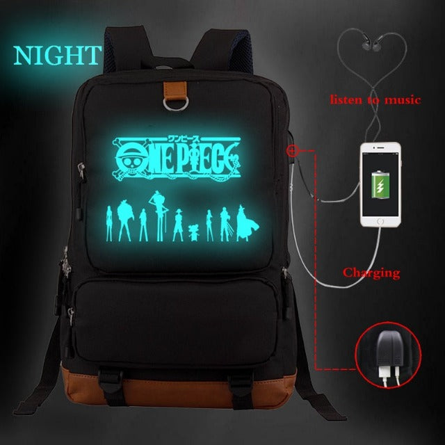 Sac à Dos Fluorescent One Piece Pirates Cartable