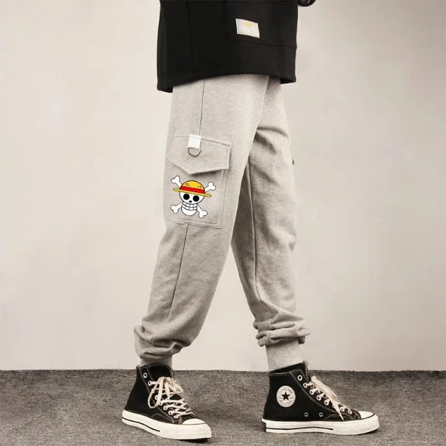 Pantalon Cargo One Piece Jolly Roger Gris