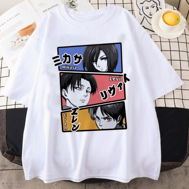 T-shirt Eren, Livaï & Mikasa SNK