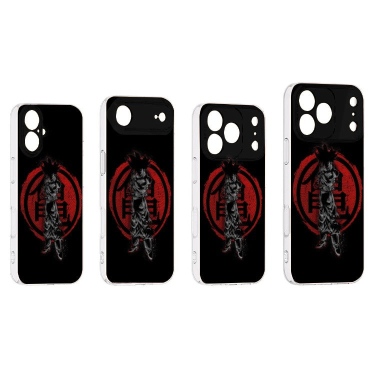 Coque de téléphone pour iPhone Dragon Ball Goku noire et rouge