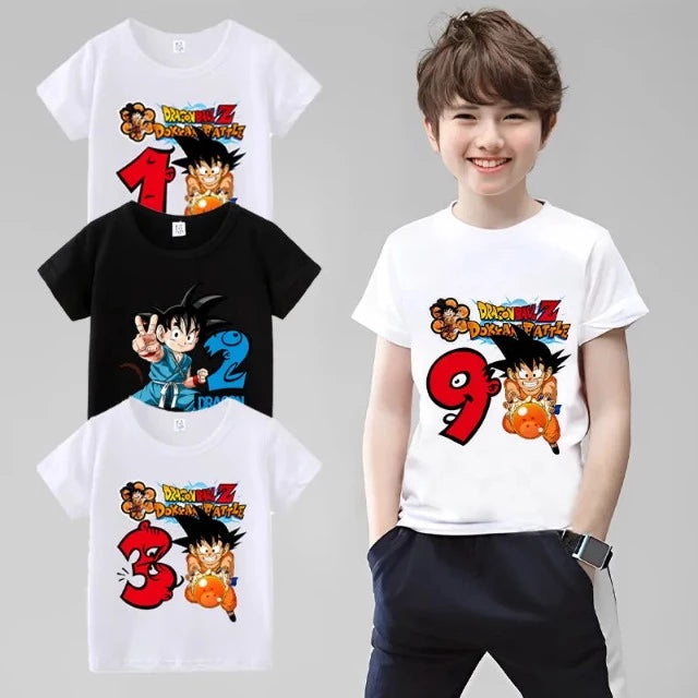 Maglietta per bambini Dragon Ball Compleanno Bianca Ragazza Ragazzo