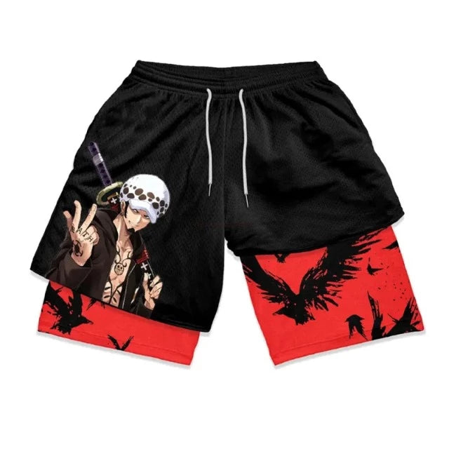 Short de Sport One Piece Trafalgar Law Noir