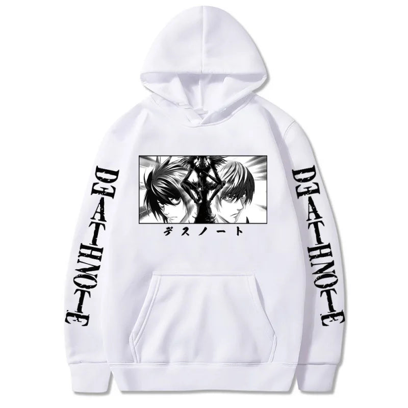 Sweat Hoodie Death Note Light Yagami  blanc