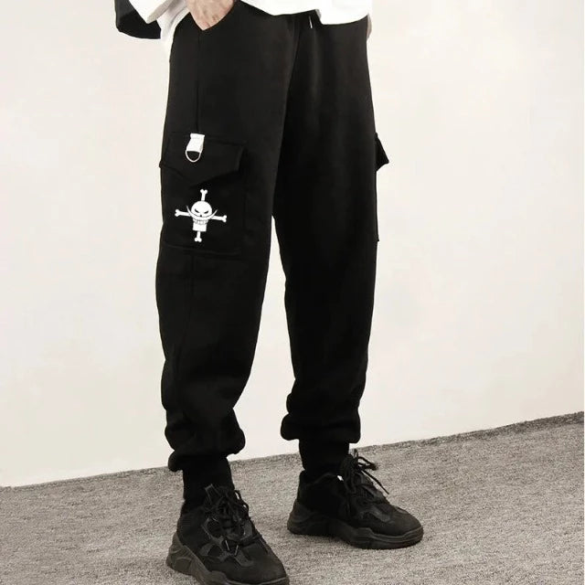 Pantalon Cargo One Piece Barbe Blanche Noir