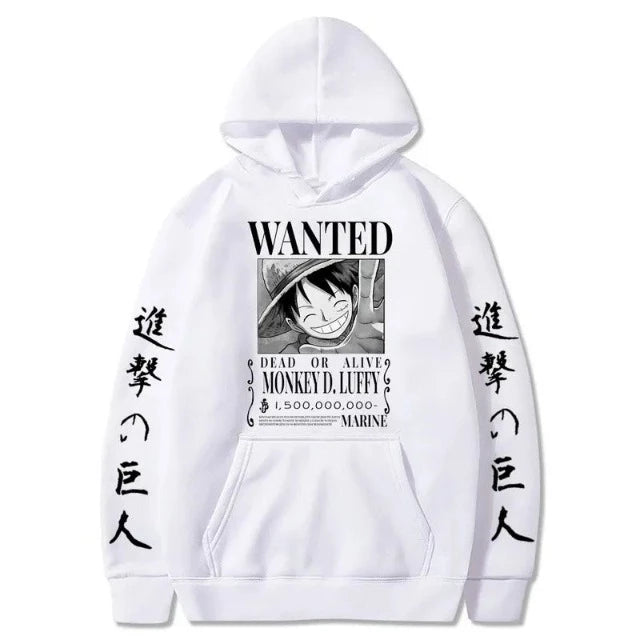 One Piece Luffy Wanted Sweatshirt 8 Farben