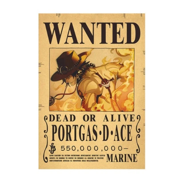 Poster One Piece Wanted Portgas D. Ace