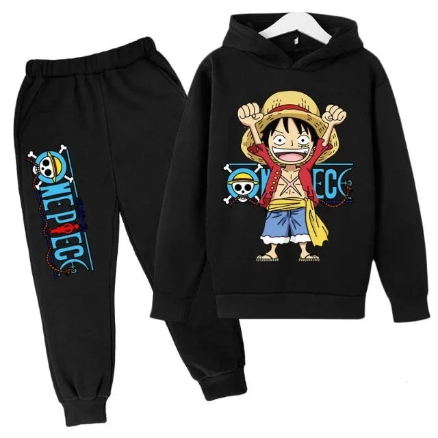 Ensemble Sweat & Pantalon Enfant One Piece Noir Fille Garçon