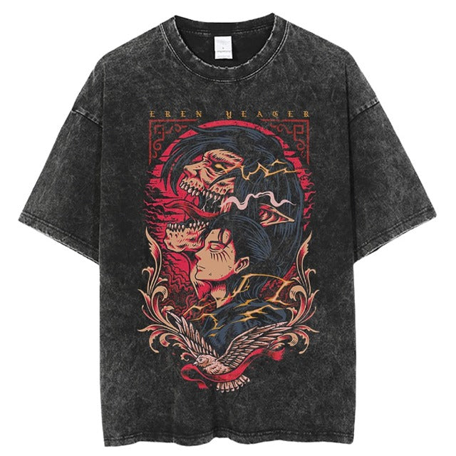 T-shirt Vintage Eren Yeager Attaque des titans