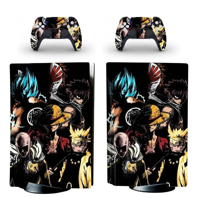 Sticker PS5 One Piece Luffy Naruto Goku Natsu Autocollant Playstation Console &amp; Manette