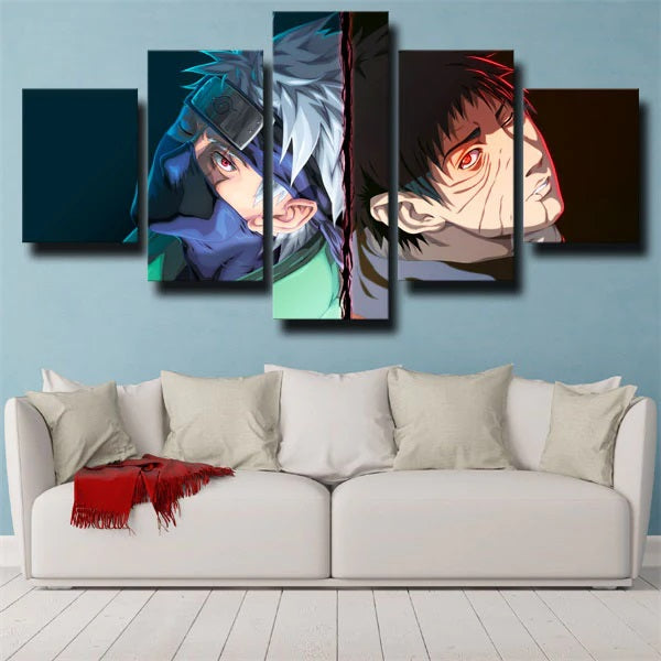 Tableau Deco Toile Cadre Mural Naruto Kakashi & Obito