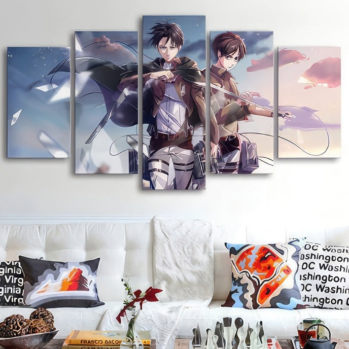 Tableau Levi x Eren Cadre Toile Attaque des Titans Shingeki No Kyojin-g