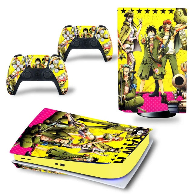 Sticker PS5 One Piece Militaires Autocollant Playstation Console & Manette
