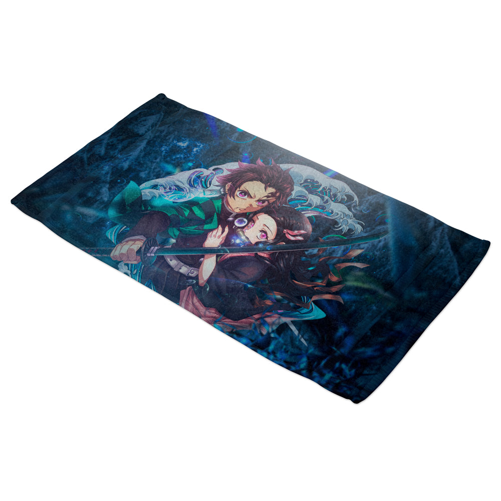 Serviette de bain Tanjiro &amp; Nezuko Demon Slayer