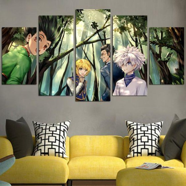 Tableau Gon Leolio Kurapika Killua HxH Cadre Toile