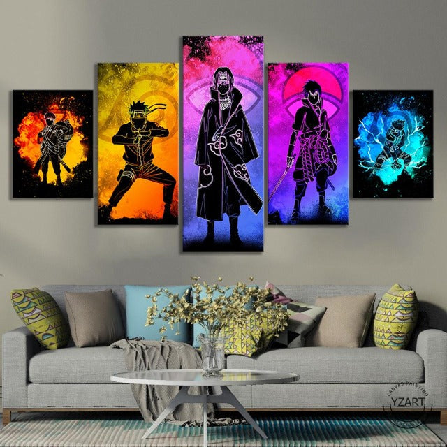 Tableau Naruto Personnages Deco Toile Cadre Mural Manga Naruto
