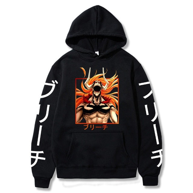 Sweat Hollow Bleach Manga A Capuche Adulte Homme Femme Longues Manches noir